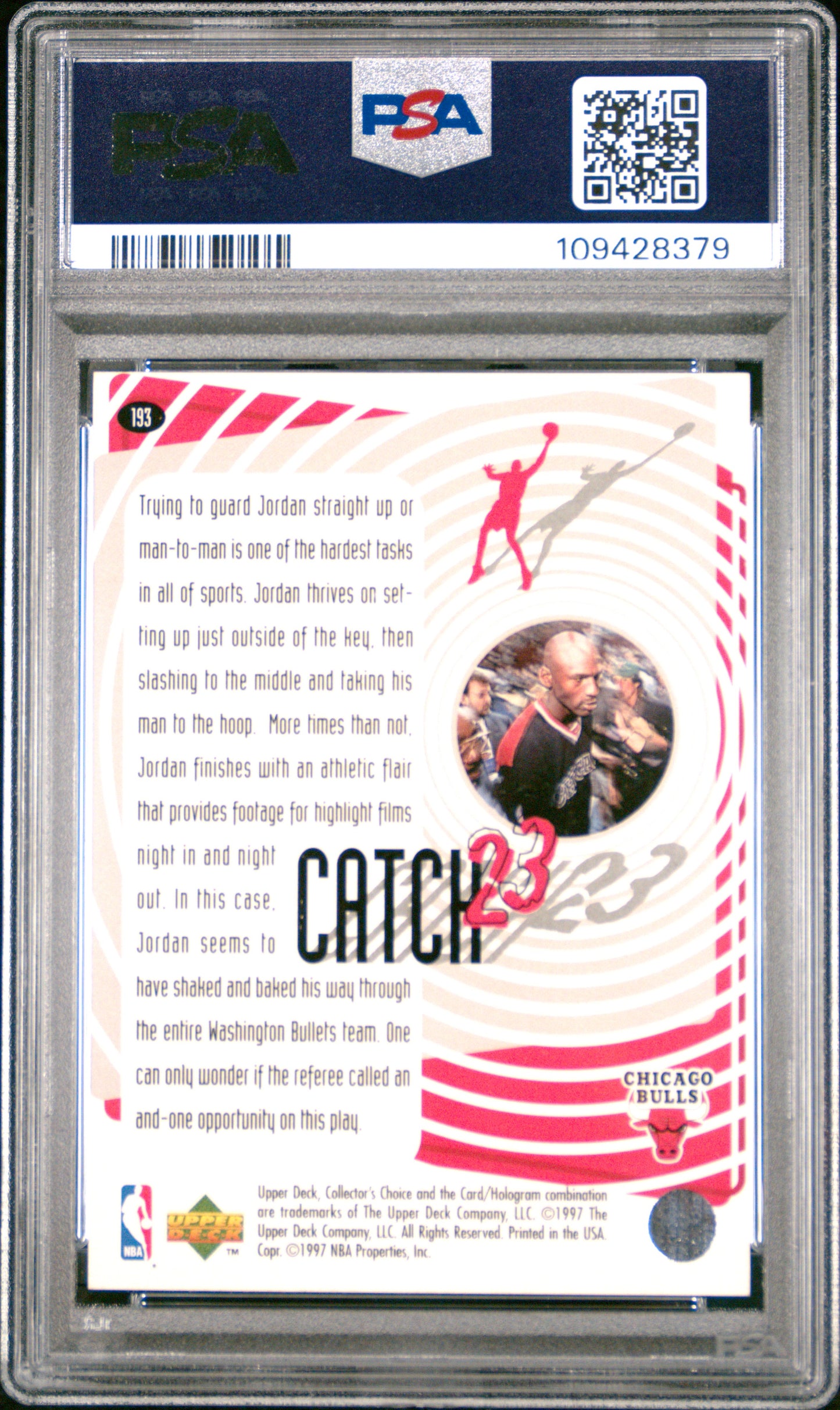 1997 Collector's Choice Michael Jordan #193 PSA 9