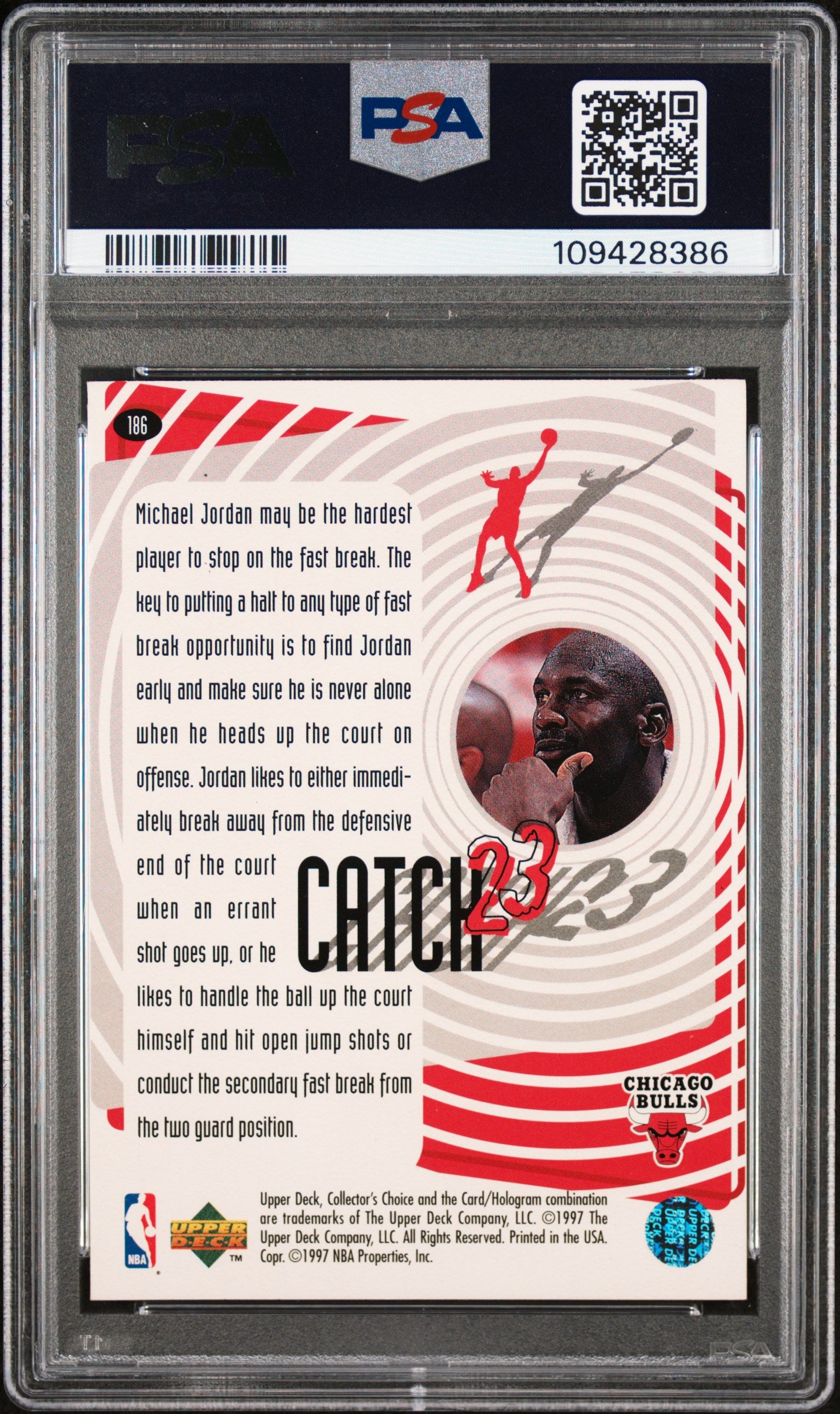 1997 Collector's Choice Michael Jordan #186 PSA 8