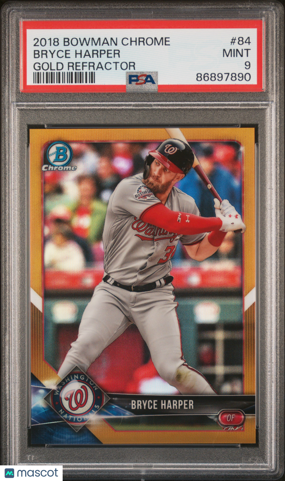 2018 Bowman Chrome Bryce Harper #84 PSA 9
