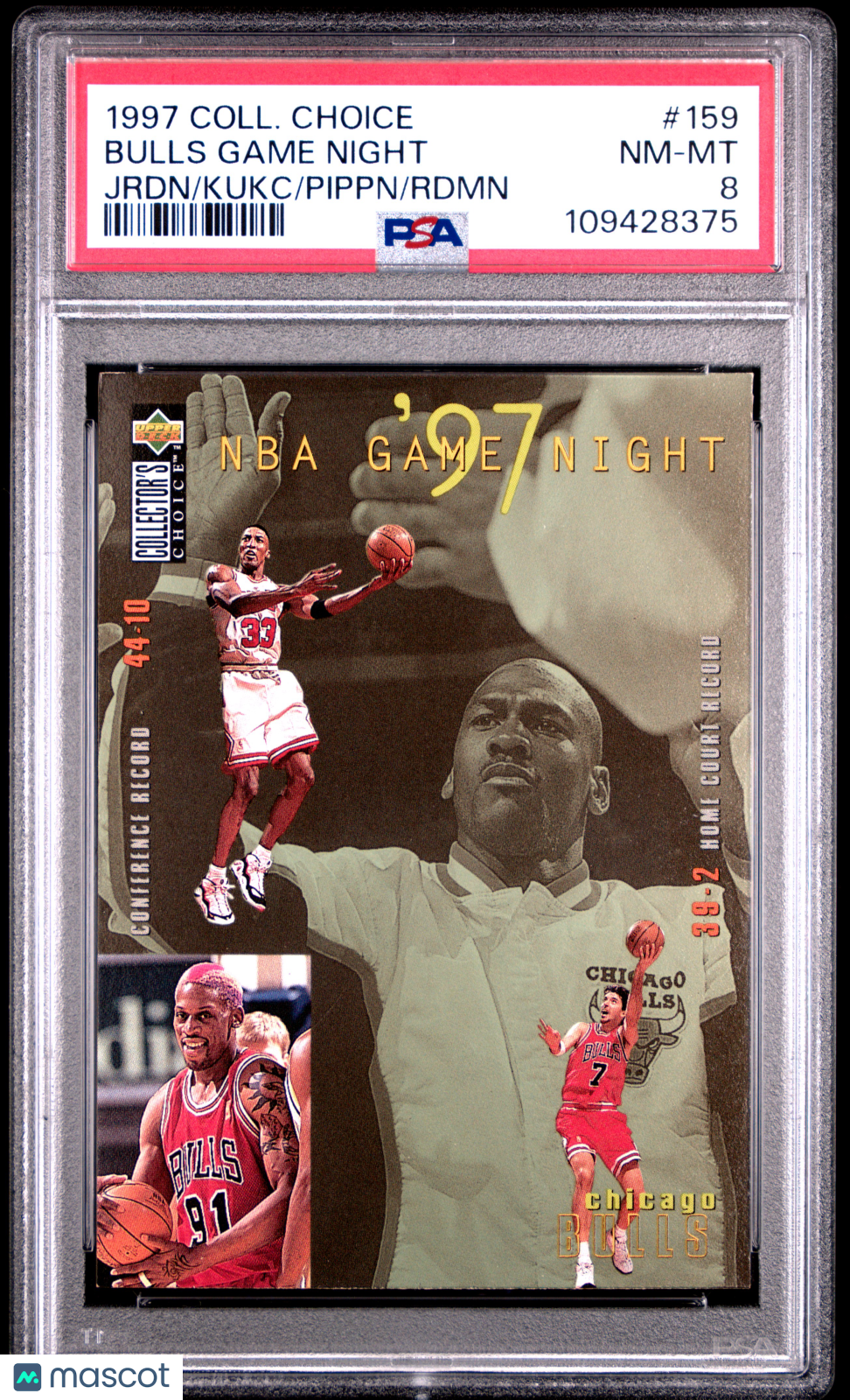 1997 Collector's Choice Bulls Game Night #159 PSA 8
