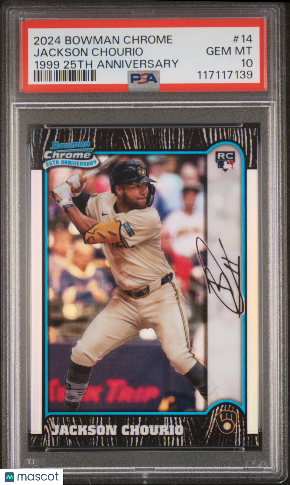 2024 Bowman Chrome 1999 Bowman Chrome 25th Anniversary Jackson Chourio PSA 10