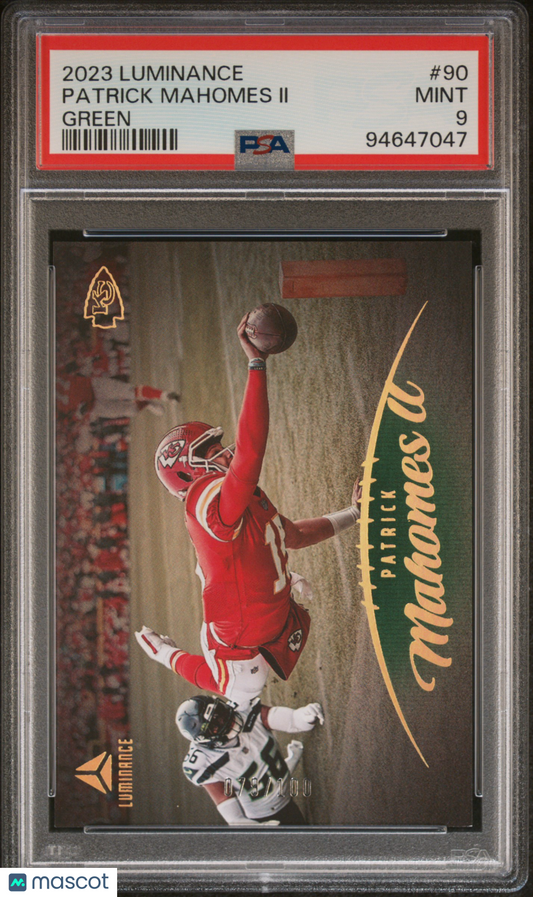 2023 Panini Luminance Patrick Mahomes II #90 075/100 PSA 9
