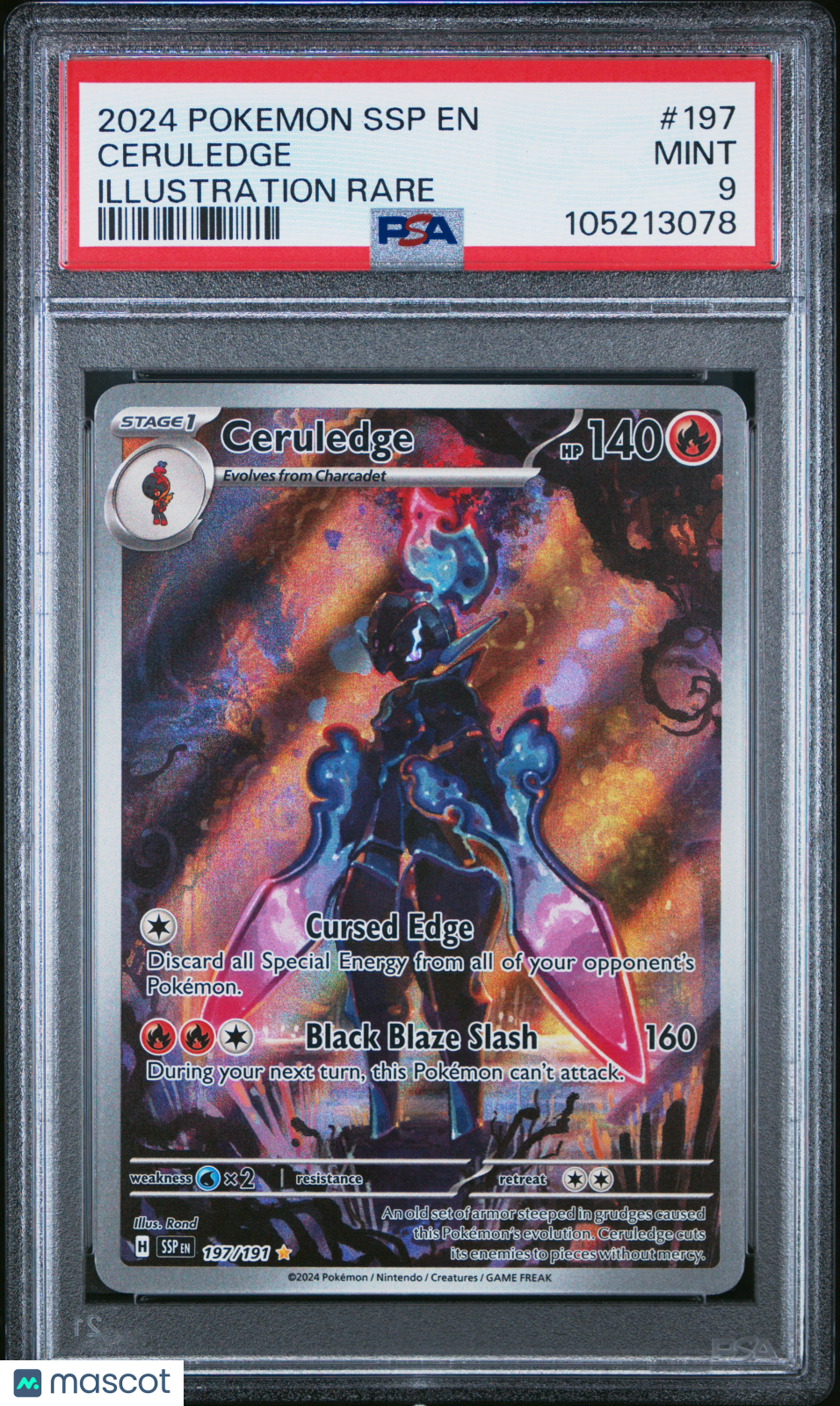 Pokemon TCG Ceruledge #197 Illustration Rare PSA 9