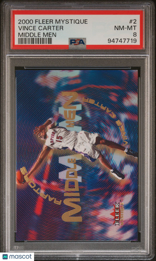 2000 Fleer Mystique Middlemen Vince Carter #2 PSA 8